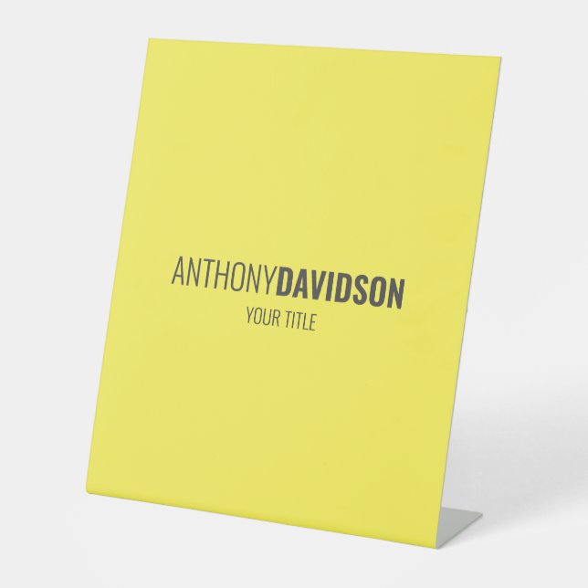 Modern Minimalist Elegant Professional Pedestal Sign (Front)