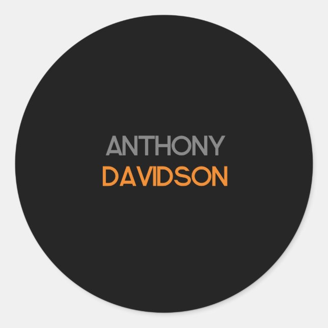 Modern Minimalist Elegant Professional Plain Classic Round Sticker (Front)