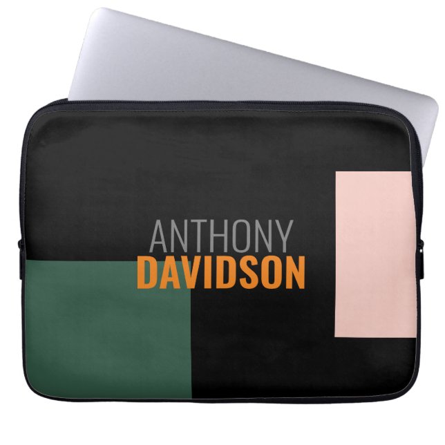 Modern Minimalist Elegant Professional Plain Laptop Sleeve (Front)