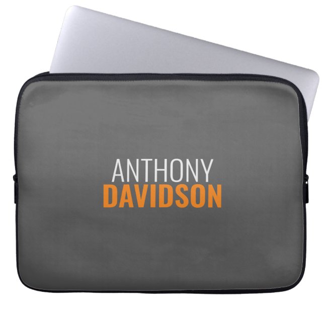 Modern Minimalist Elegant Professional Plain Laptop Sleeve (Front)