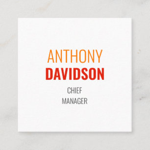 Modern Minimalist Elegant Professional Plain Square Business Card