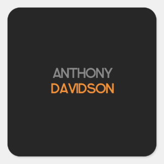 Modern Minimalist Elegant Professional Plain Square Sticker