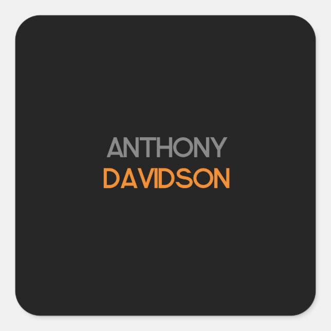 Modern Minimalist Elegant Professional Plain Square Sticker (Front)