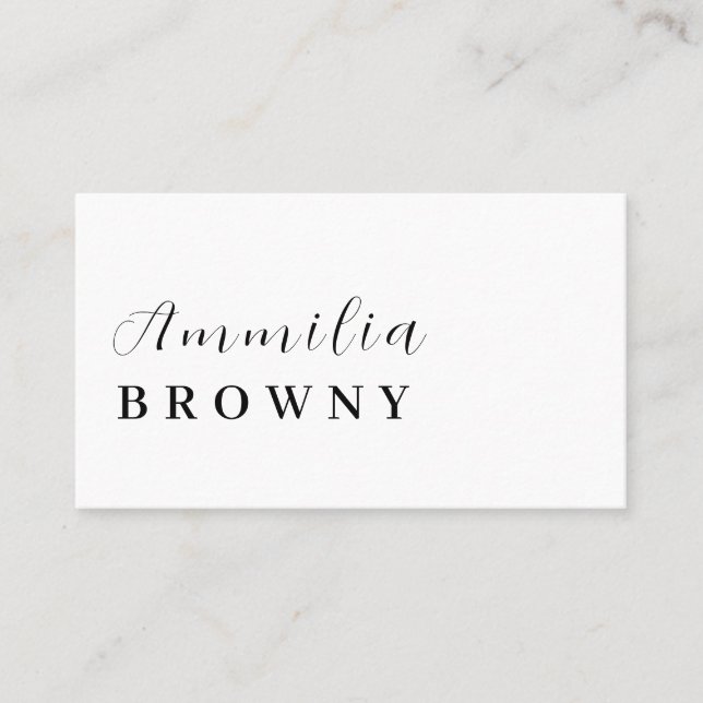 Modern Minimalist | Elegant Professional Script Business Card (Front)