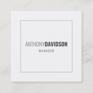 Modern Minimalist Elegant Professional Square Business Card