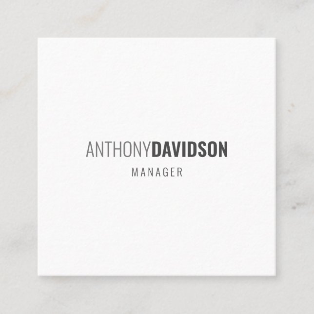 Modern Minimalist Elegant Professional Square Business Card (Front)