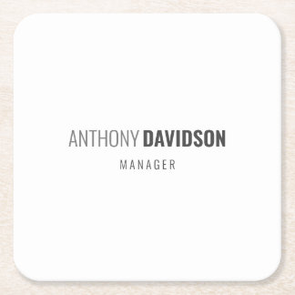 Modern Minimalist Elegant Professional Square Paper Coaster