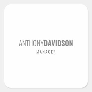 Modern Minimalist Elegant Professional Square Sticker