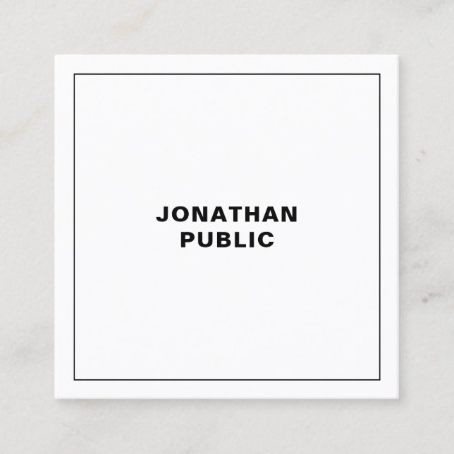 Modern Minimalist Elegant Professional Template Square Business Card (Front)