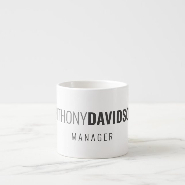 Modern Minimalist Elegant Professional Your Name Espresso Cup (Front)