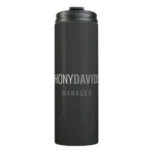 Modern Minimalist Elegant Professional Your Name Thermal Tumbler