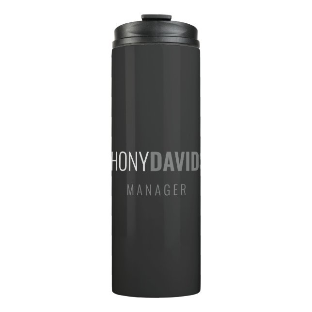 Modern Minimalist Elegant Professional Your Name Thermal Tumbler (Front)