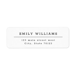Modern Minimalist Elegant Return Address Label
