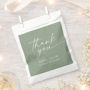 Modern Minimalist Elegant Sage Green Wedding Favour Bags