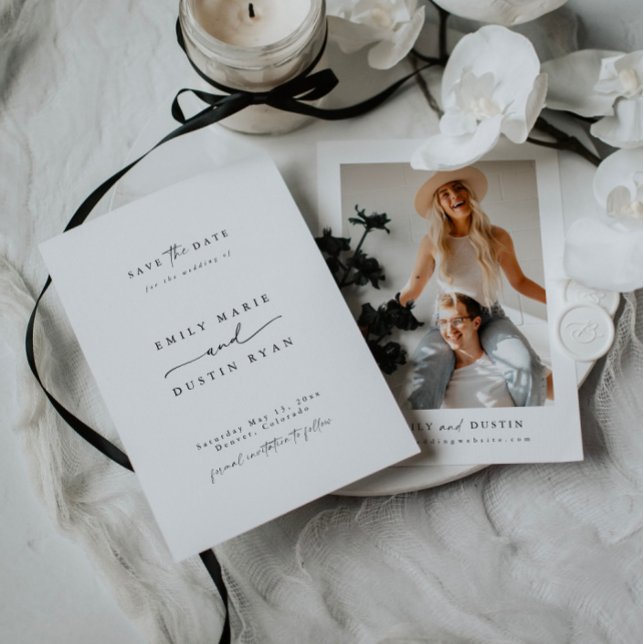 Modern Minimalist Elegant Save The Date Invitation (Creator Uploaded)