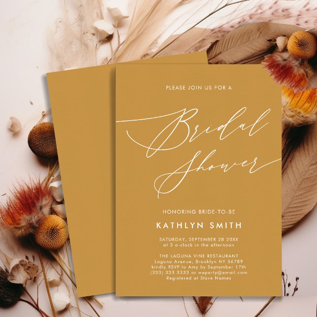 Modern Minimalist Elegant Script Bridal Shower Invitation (Creator Uploaded)