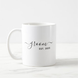 modern minimalist elegant script Groom Coffee Mug