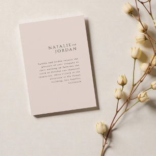 Modern Minimalist Elegant Simple Champagne Wedding Invitation
