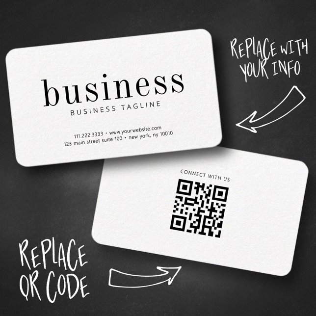 Modern Minimalist Elegant Simple Chic Scan QR Code Business Card (Creator Uploaded)