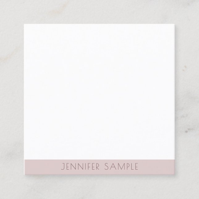 Modern Minimalist Elegant Simple Template Modish Square Business Card (Front)