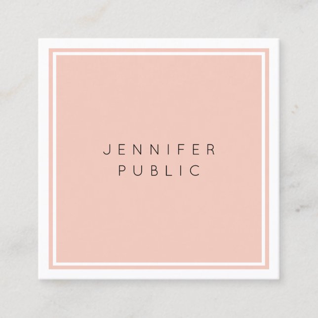 Modern Minimalist Elegant Simple Template Square Business Card (Front)