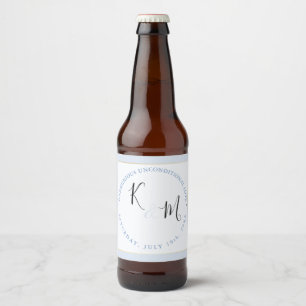 Modern Minimalist 🤵 Elegant Simple Wedding Beer Bottle Label