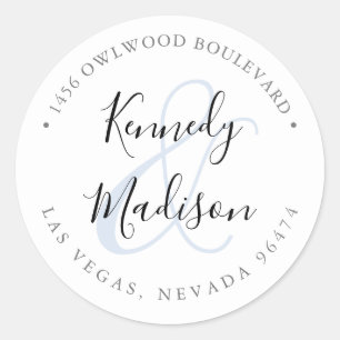 Modern Minimalist 🤵 Elegant Simple Wedding  Classic Round Sticker