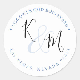 Modern Minimalist 🤵 Elegant Simple Wedding  Classic Round Sticker