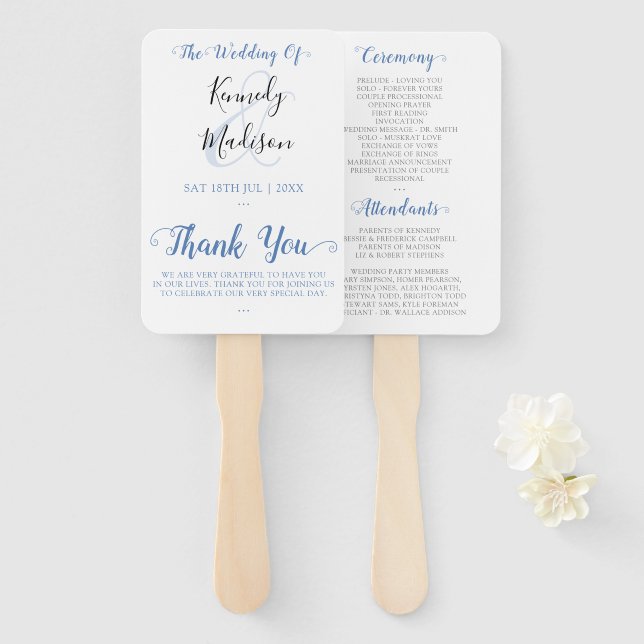 Modern Minimalist ✨💍 Elegant Simple Wedding  Hand Fan (Front and Back)
