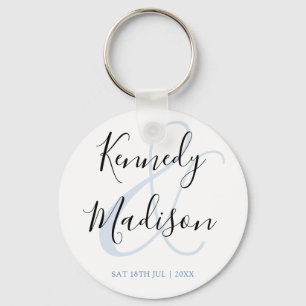 Modern Minimalist 🤵 Elegant Simple Wedding  Key Ring