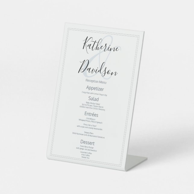 Modern Minimalist 🤵 Elegant Simple Wedding  Pedestal Sign (Front)