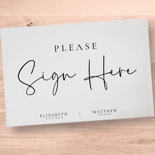 Modern Minimalist Elegant Simple Wedding Poster