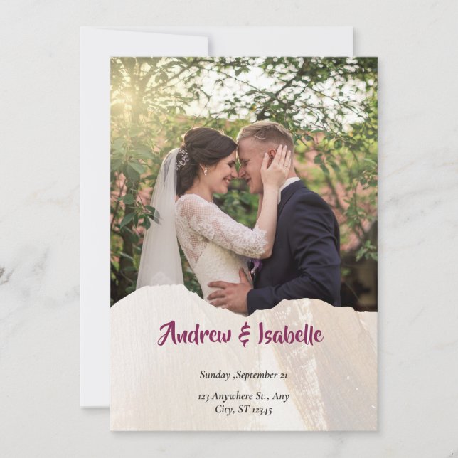 Modern Minimalist Elegant Simple Wedding  Save The Date (Front)