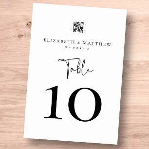 Modern Minimalist Elegant Simple Wedding Table Number