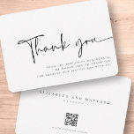 Modern Minimalist Elegant Simple Wedding Thank You Card<br><div class="desc">Composed of simple serif and playful cursive script typography. All against a backdrop of pure white. These elements are simple,  no-nonsense,  and modern.

This is designed by White Paper Birch Co. exclusive for Zazzle.

Available here:
http://www.zazzle.com/whitepaperbirch</div>
