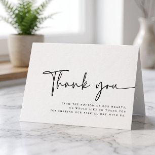 Modern Minimalist Elegant Simple Wedding Thank You Card