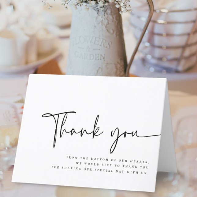 Modern Minimalist Elegant Simple Wedding Thank You Card (Creator Uploaded)