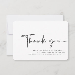 Modern Minimalist Elegant Simple Wedding Thank You Card