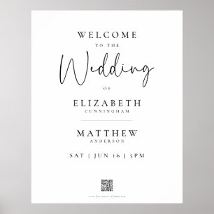 Modern Minimalist Elegant Simple Wedding Welcome Poster