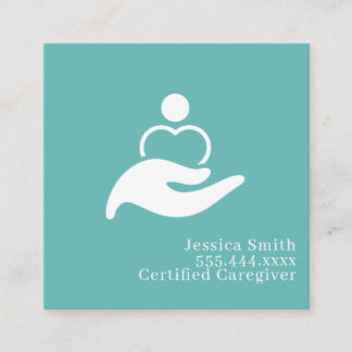 Modern Minimalist Elegant Typography Professional  Square Business Card