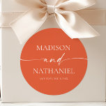 Modern Minimalist Elegant Verona Sunset Wedding Classic Round Sticker<br><div class="desc">These are Modern Minimalist Elegant Verona Sunset Wedding Party Favour Stickers!</div>