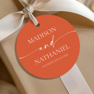 Modern Minimalist Elegant Verona Sunset Wedding Favour Tags