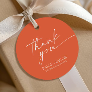 Modern Minimalist Elegant Verona Sunset Wedding Favour Tags