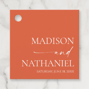 Modern Minimalist Elegant Verona Sunset Wedding Favour Tags