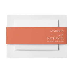 Modern Minimalist Elegant Verona Sunset Wedding Invitation Belly Band