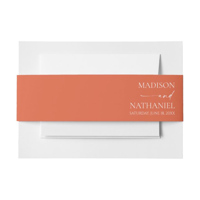 Modern Minimalist Elegant Verona Sunset Wedding Invitation Belly Band (Front Example)