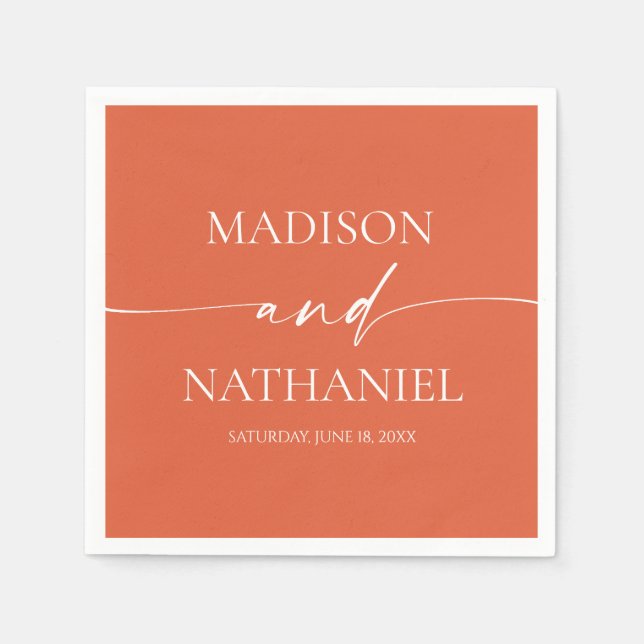 Modern Minimalist Elegant Verona Sunset Wedding Napkin (Front)