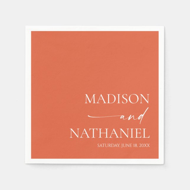 Modern Minimalist Elegant Verona Sunset Wedding Napkin (Front)