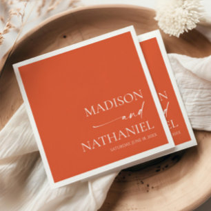Modern Minimalist Elegant Verona Sunset Wedding Napkin