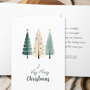 Modern Minimalist Elegant Watercolor Christmas Holiday Card